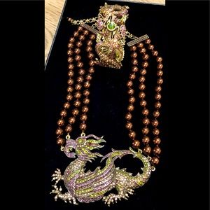 SOLD Heidi Daus Dragon necklace & bracelet set